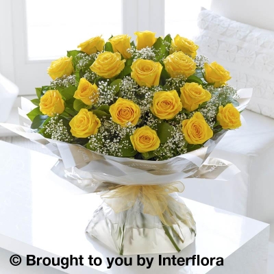 Heavenly Yellow Rose Hand tied