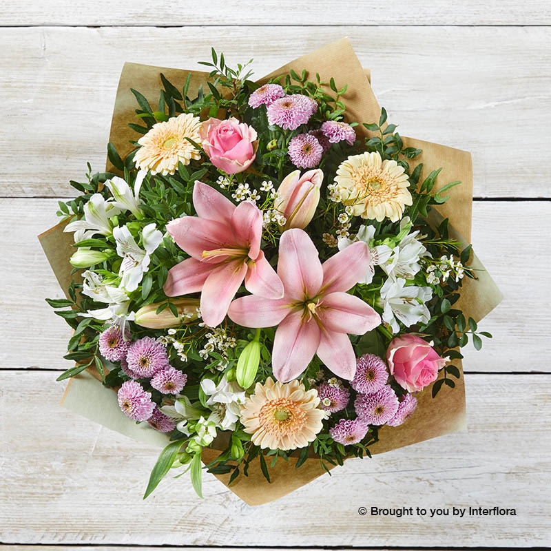 Mothers Day Pink & White Mixed Hand tied