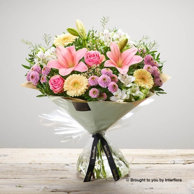 Mothers Day Pink & White Mixed Hand tied